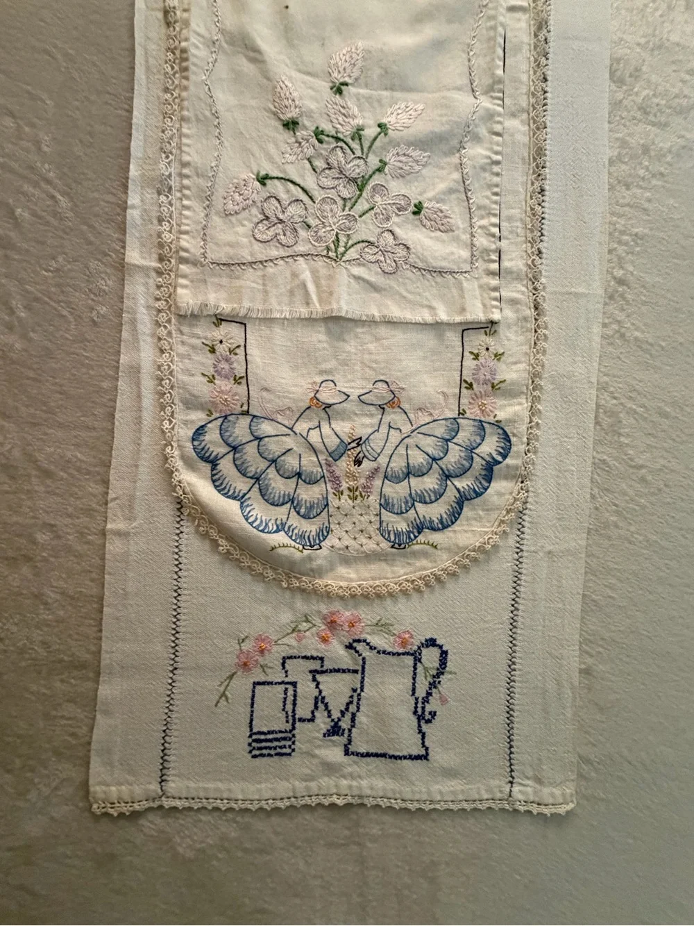 Vintage Antique Embroidered Table Covers Runners Lot of 3